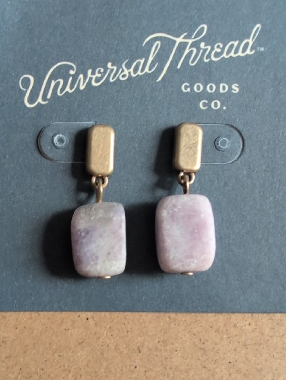 Universal Thread Lavender-Pink Semi-Precious Drop Earrings - Picture 3 of 7